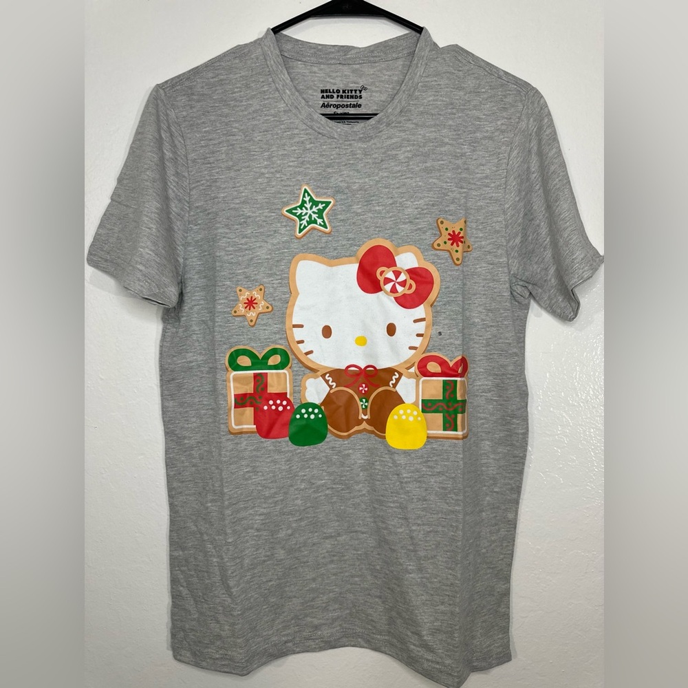 Aeropostale Gray Hello Kitty Holiday T-Shirt